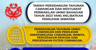 Mesyuarat Cawangan UMNO Bermula 1 Feb, Sayap Bahagian 11 Mac Dan Bahagian 18 Mac