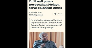 Kenyataan Tun Dr Mahathir Naratif Lama